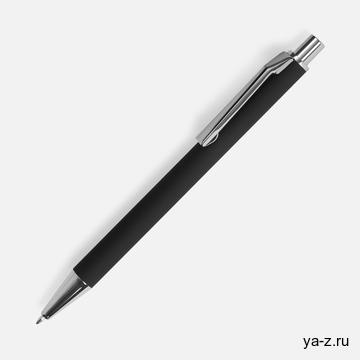 Ручка шариковая Lobby Soft Touch Chrome, черная