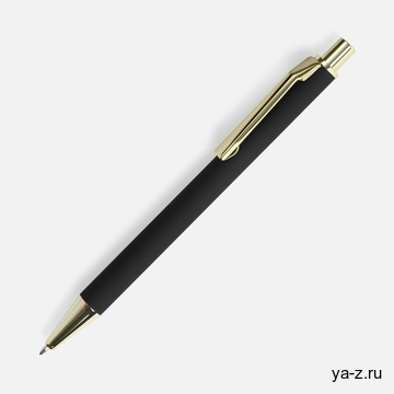 Ручка шариковая Lobby Soft Touch Gold, черная