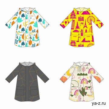 Дождевик классический RainCoat Premium на заказ, разноцветный, M/L
