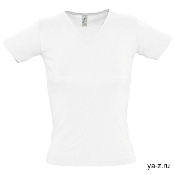 Футболка женская Lady 220 с V-обр. вырезом, белая, размер L