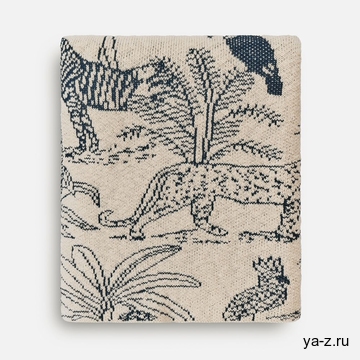 Плед Savanna, белый с синим