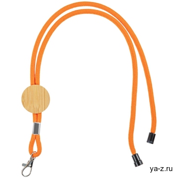 Шнурок для бейджа Tube Wood, оранжевый