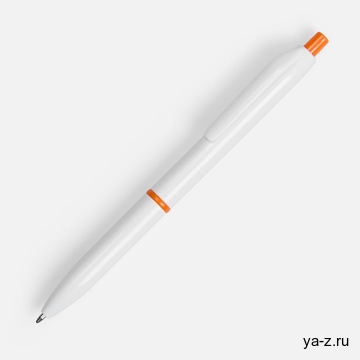Ручка шариковая Bright Pop, белая с оранжевым