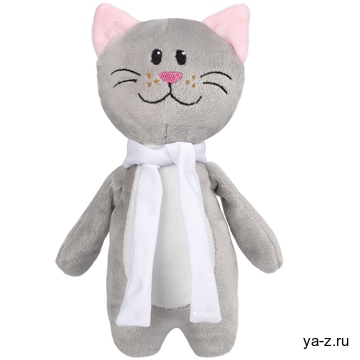 Мягкая игрушка Beastie Toys, котик с белым шарфом