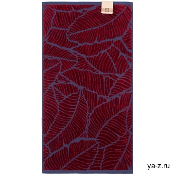 Полотенце In Leaf, малое, синее с бордовым