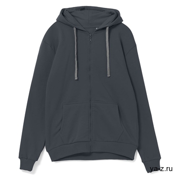 Толстовка на молнии с капюшоном Siverga Heavy, темно-серая (графит), размер XS