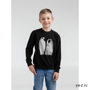 Свитшот детский Like a Penguin, черный, 8 лет (118-128 см)