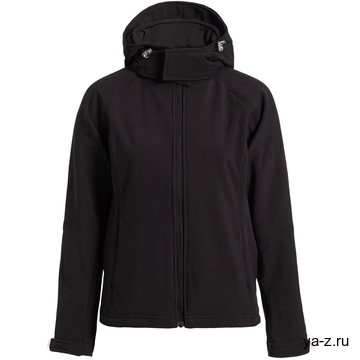 Куртка женская Hooded Softshell черная, размер L