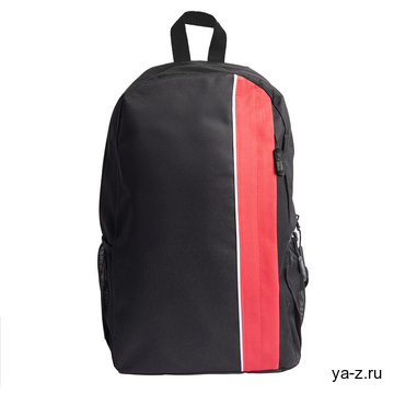 Рюкзак PLUS, чёрный/красный, 44 x 26 x 12 см, 100% полиэстер 600D