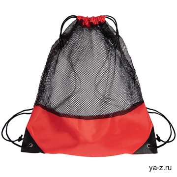 Рюкзак мешок с укреплёнными уголками Mesh, красный, 35*41 см, полиэстер 210D