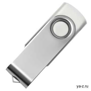 USB flash-карта DOT (8Гб), белый, 5,8х2х1,1см,пластик металл