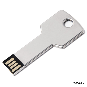 USB flash-карта KEY (8Гб), серебристая, 5,7х2,4х0,3 см, металл