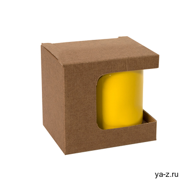 Коробка для кружек 27700, 27601, 23505, 27602 размер 11,8 х 9,0 х 10,8 см, микрогофрок., коричневый