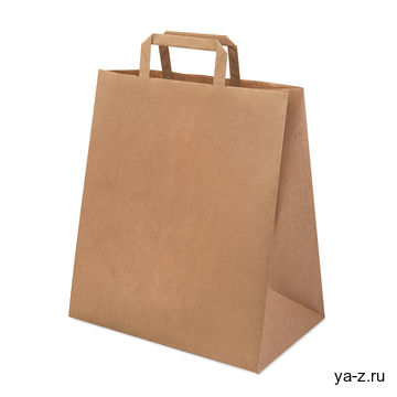 Пакет бумажный QUADRATA L, крафт, плотность 80 г/м2, 37 х 32 х 20 cм