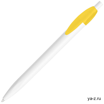 Ручка шариковая X-1 WHITE, белый/желтый непрозрачный клип, пластик