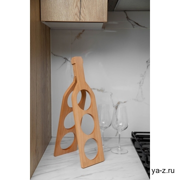 Подставка под винные бутылки (бутылка), 13*46,5*2,5см, бук