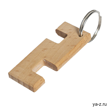 Брелок-подставка для телефона, 6 x 2,5 x 0,7 cм. Пазы 1 и 1,4 см, бук