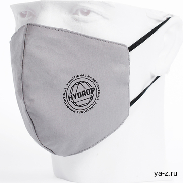 Бесклапанная фильтрующая маска RESPIRATOR 800 HYDROP серая с логотипом в фирменном пакете