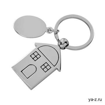 Брелок "Дом", 2,5 х 4,2 х 0,3 см, металл