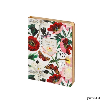 ЕЖЕДНЕВНИК А6+ FLEX "FLORA.Пионы" многоцветный