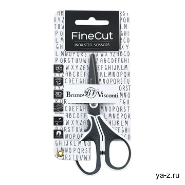 НОЖНИЦЫ С ТЕФЛОНОВЫМ ПОКРЫТИЕМ, "FINECUT" 13 см. (эргономичные ручки) Белый/Чёрный