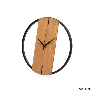 Деревянные часы с металлическим ободом «Time Wheel»