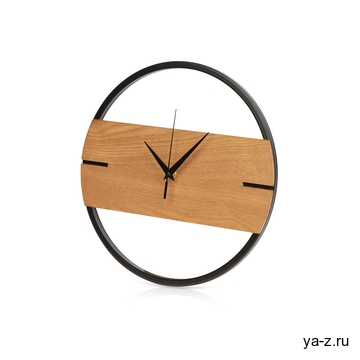 Деревянные часы с металлическим ободом «Time Wheel»