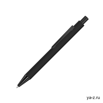 Ручка шариковая металлическая «Pyra M» soft-touch с зеркальной гравировкой и черными деталями