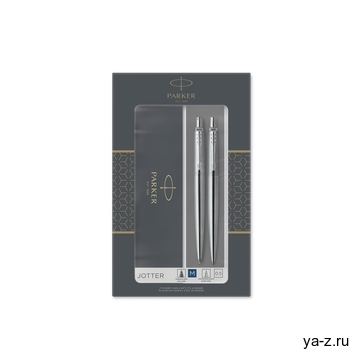 Набор Parker «Jotter Core Stainless Steel CT» ручка шариковая, карандаш механический
