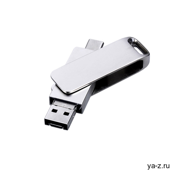 USB 2.0-флешка на 32 Гб 3-в-1 с разъемами Micro USB и USB-C