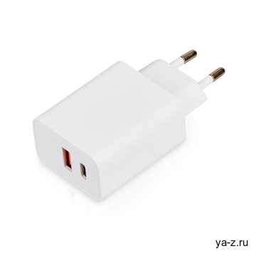 Сетевое зарядное устройство c выходами USB-A и USB-C и быстрой зарядкой QC/PD «Recharger Pro», 30 Вт