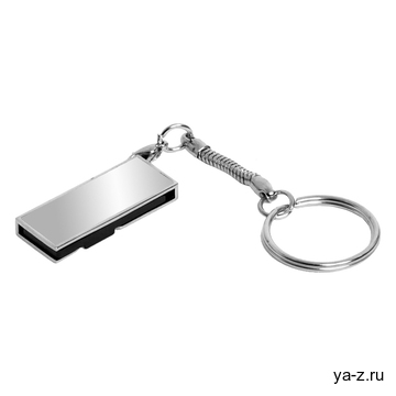 USB 2.0- флешка на 64 Гб с поворотным механизмом и зеркальным покрытием