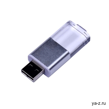 USB 2.0- флешка промо на 16 Гб прямоугольной формы, выдвижной механизм
