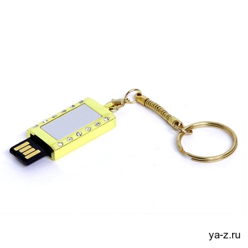 USB 2.0- флешка на 8 Гб «Кулон» с кристаллами и мини чипом