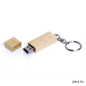 USB 2.0- флешка на 16 Гб прямоугольная форма, колпачок с магнитом
