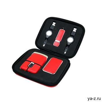 Подарочный набор USB-SET: USB мышь, USB хаб, USB 3.0- флешка на 128 Гб