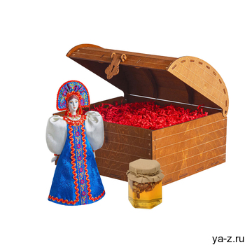 Подарочный набор: кукла фарфоровая, мёд с гецким орехом