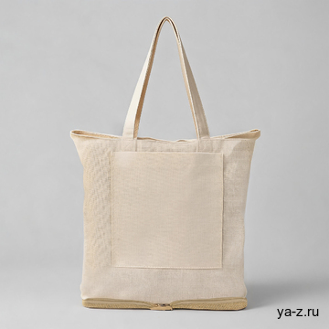 Складная сумка Jute из хлопка и джута с карманом
