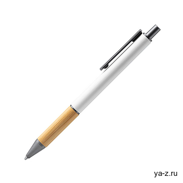 Ручка шариковая металлическая с бамбуковой вставкой PENTA