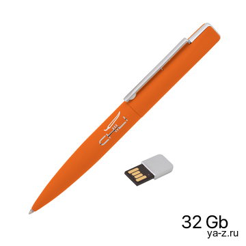 Ручка шариковая "Callisto" с флеш-картой 32Gb, покрытие soft touch