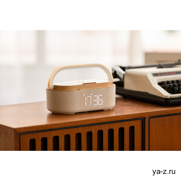 Bluetooth стерео-колонка "Smart Band" 10Вт (2х5Вт) с беспроводным (15W) ЗУ, лампой, часами, FM радио