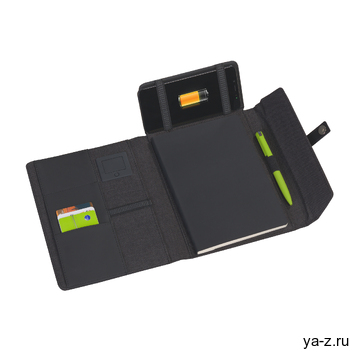 Папка А5 с беспроводным зарядным устройством 4000 mAh и блокнотом softtouch