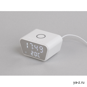 Настольные часы "Smart Clock" с беспроводным (15W) зарядным устройством, будильником и термометром