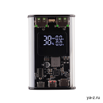 Зарядное (22.5W) устройство "Inside" 9000 mAh с прозрачным корпусом и цифровым индикатором заряда/напряжения/силы тока
