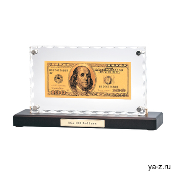 "Банкнота 100 USD" в стекле