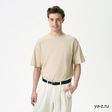 Футболка унисекс премиум Аура (Aura), 200гр. бежевый, размер 3XL/4XL