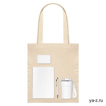 Подарочный набор Велком Пак (Welcome Pack), белый (термокружка, ежедневник, ручка, ЗУ, шоппер)