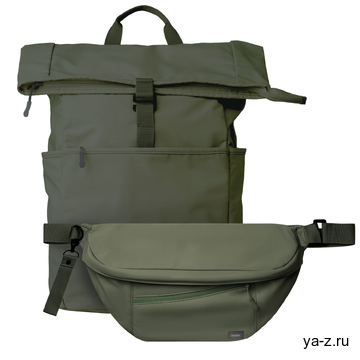 Подарочный набор Бостон (Boston), зеленый (рюкзак, сумка через плечо (cross body)