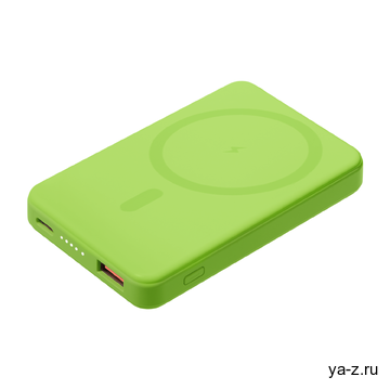Внешний аккумулятор Ларго PD (Largo PD) 5000mAh с функцией беспроводной зарядки 15W, салатовый
