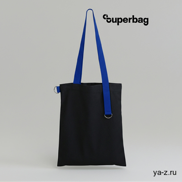 Шоппер Superbag black (чёрный с синим)